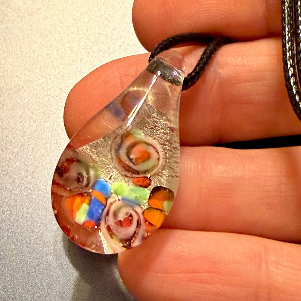 Unique & Colorful Dimensional Artisan Glass Pendant - Picture 7 of 8